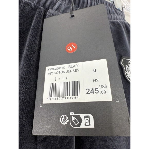 THE KOOPLES Wide Leg Trouser Track Sweat Pant XS Black Velvet Pull On NWT‎ - Picture 4 of 14